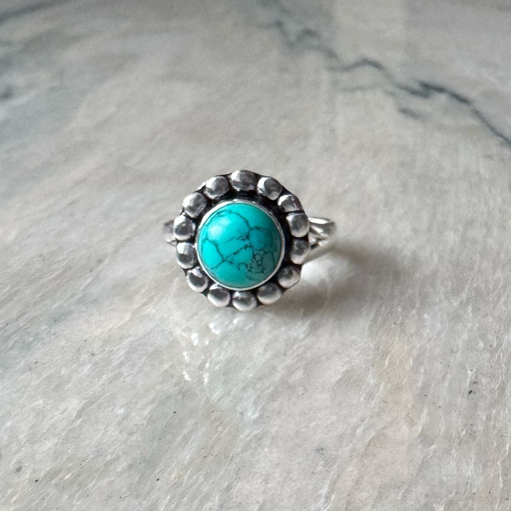 NWOT Sundance Desert Bloom Ring, Turquoise, Sterling Silver